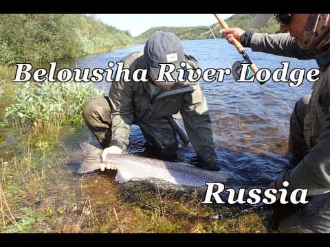 Salmon fishing Kola, Russia 94cm 20lb+ salmon Belousiha River Lodge
